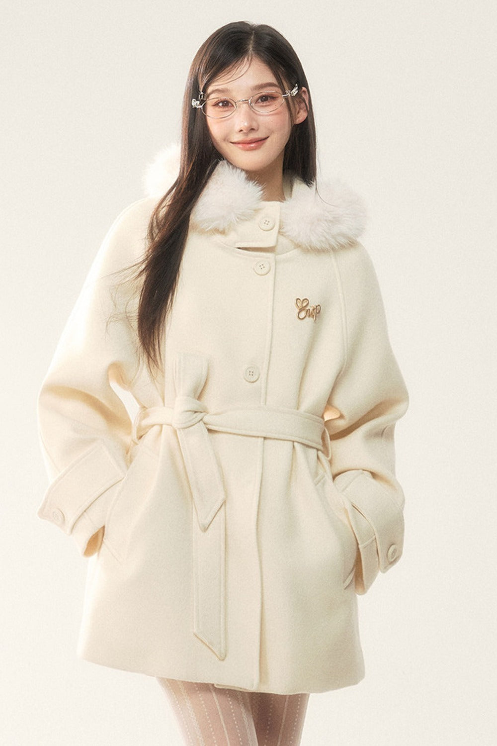 Woolen Hooded Jacket and Pants Set-Up