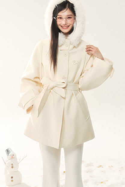 Woolen Hooded Jacket and Pants Set-Up