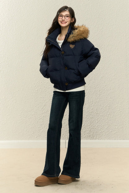 White Down Thick Coat and Pants Set-Up