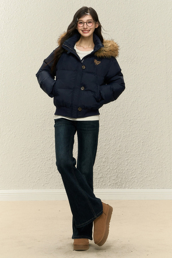 White Down Thick Coat and Pants Set-Up