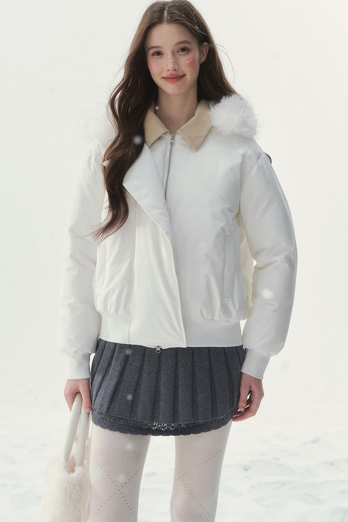 White Duck down Short Winter down Jacket