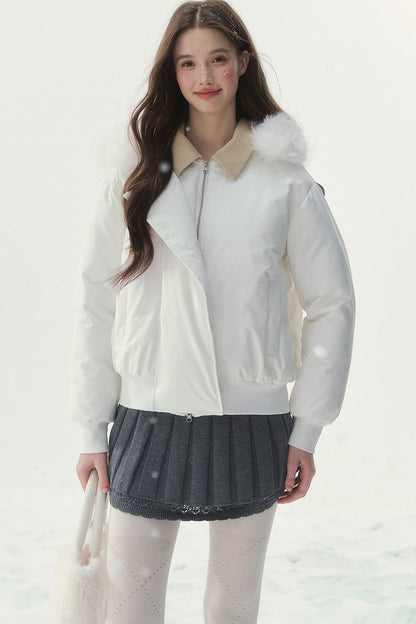 White Duck down Short Winter down Jacket