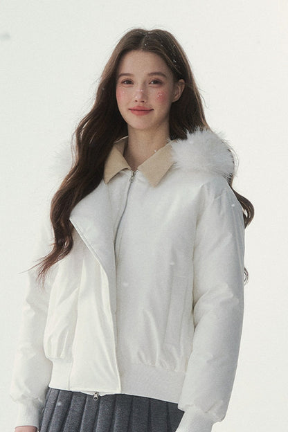 White Duck down Short Winter down Jacket