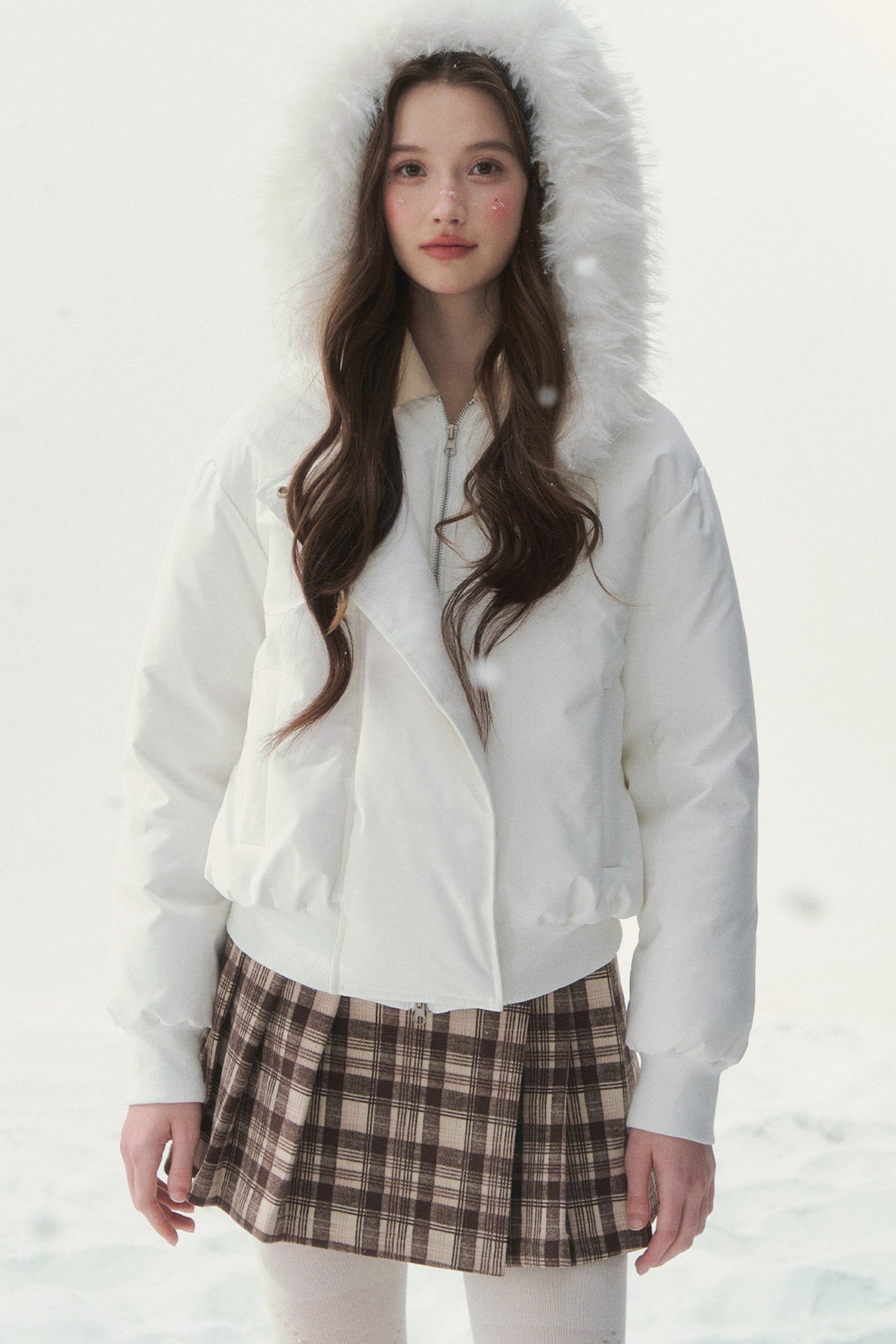 White Duck down Short Winter down Jacket