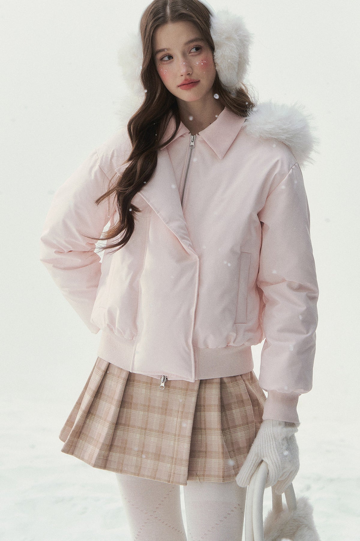 White Duck down Short Winter down Jacket