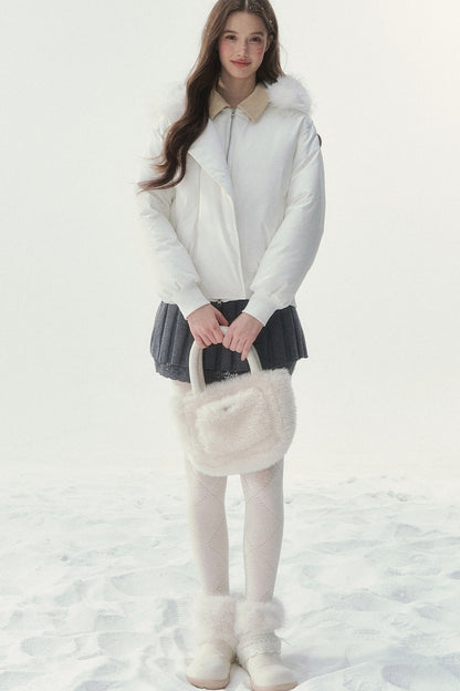 White Duck down Short Winter down Jacket