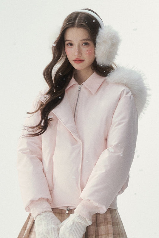 White Duck down Short Winter down Jacket
