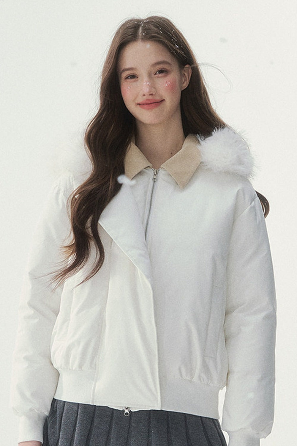 White Duck down Short Winter down Jacket