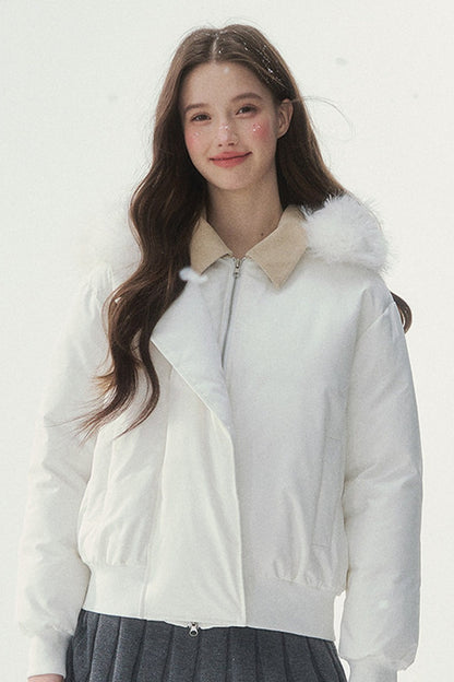 White Duck down Short Winter down Jacket