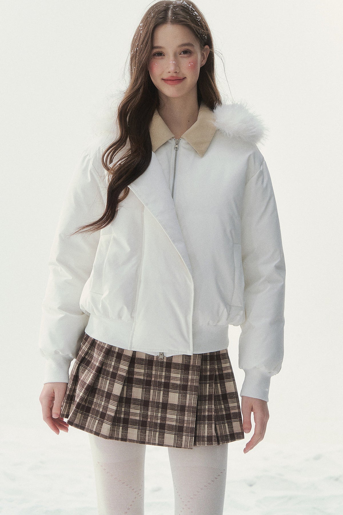 White Duck down Short Winter down Jacket