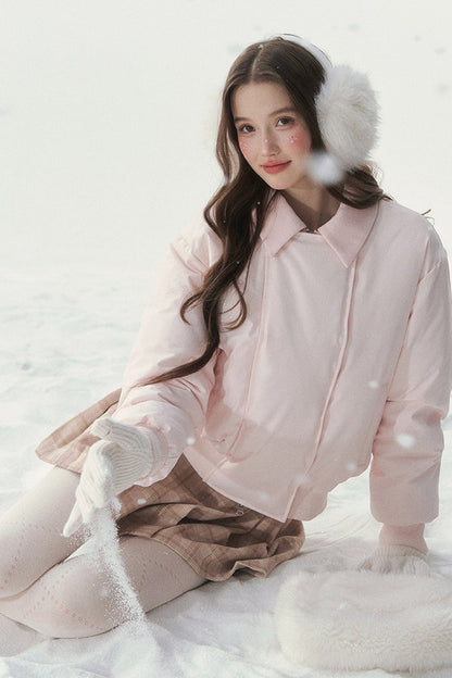 White Duck down Short Winter down Jacket