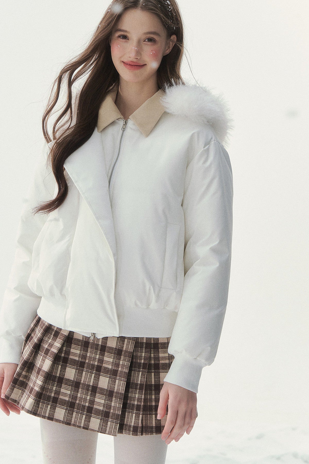 White Duck down Short Winter down Jacket