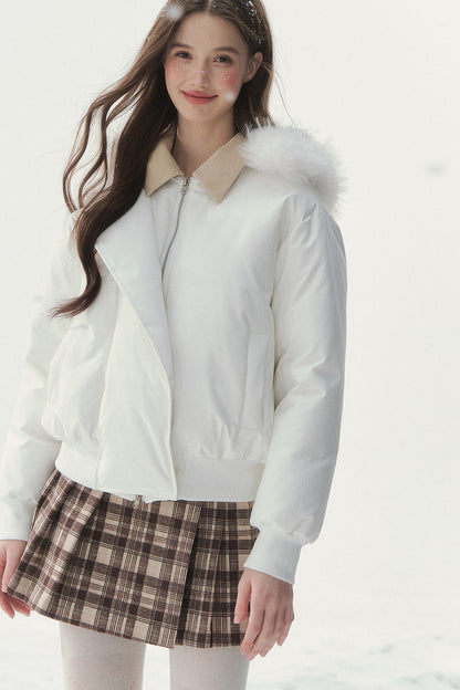 White Duck down Short Winter down Jacket