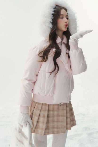 White Duck down Short Winter down Jacket