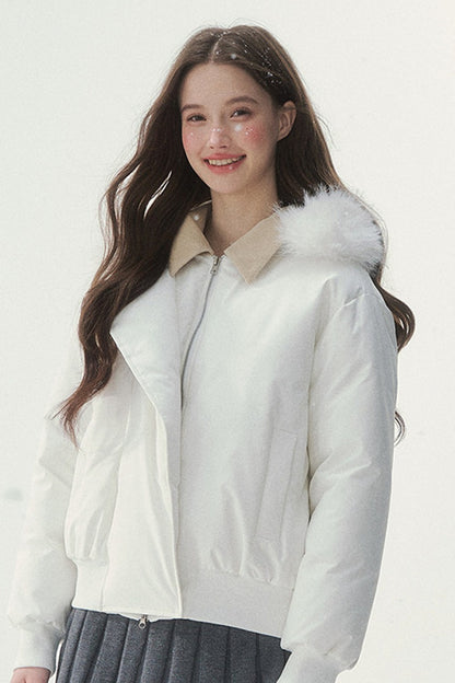 White Duck down Short Winter down Jacket