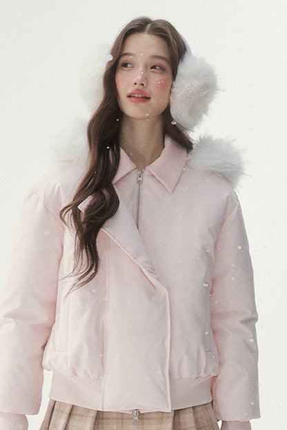 White Duck down Short Winter down Jacket