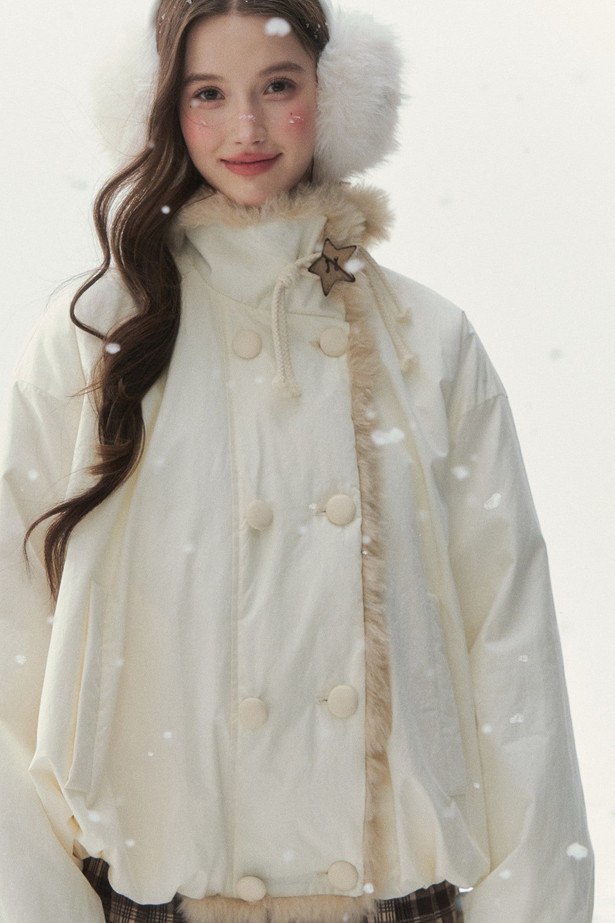 White Birch Double-Breasted Duck Down Jacket
