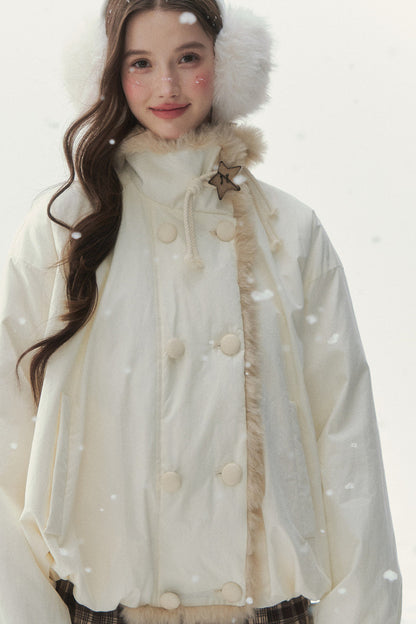 White Birch Double-Breasted Duck Down Jacket