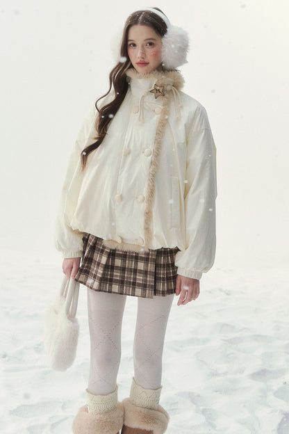 White Birch Double-Breasted Duck Down Jacket