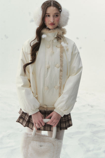White Birch Double-Breasted Duck Down Jacket