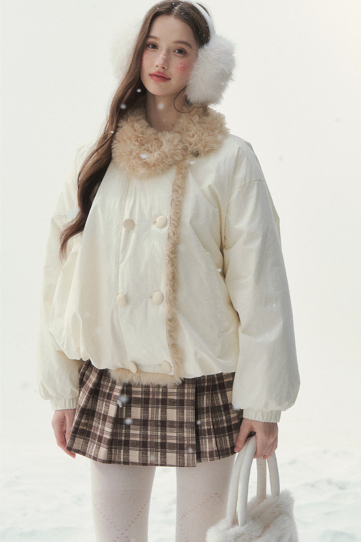 White Birch Double-Breasted Duck Down Jacket