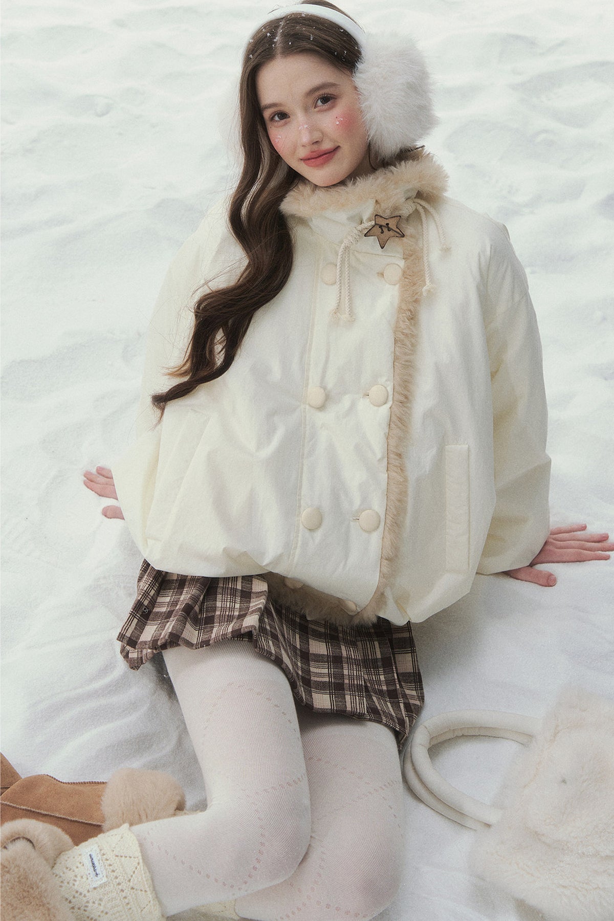 White Birch Double-Breasted Duck Down Jacket