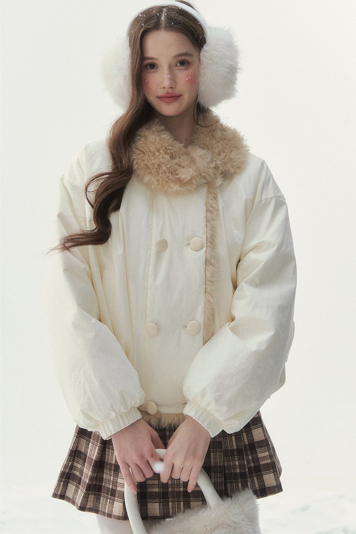 White Birch Double-Breasted Duck Down Jacket