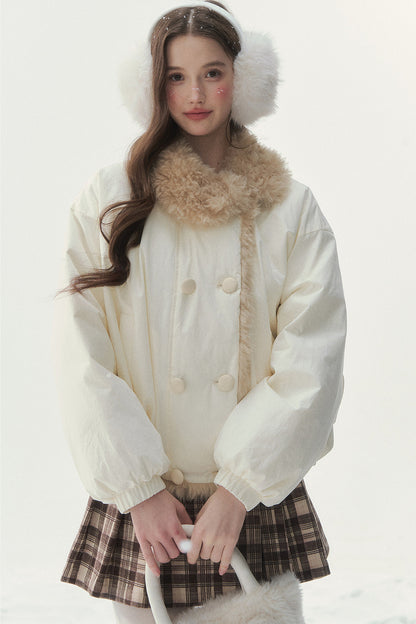 White Birch Double-Breasted Duck Down Jacket
