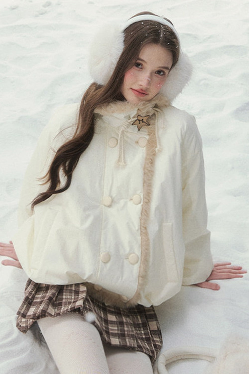 White Birch Double-Breasted Duck Down Jacket