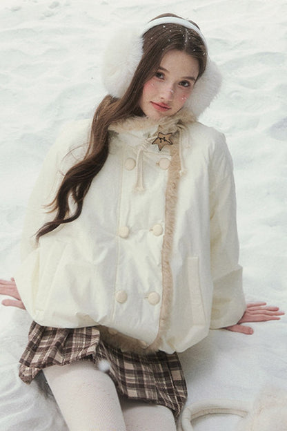 White Birch Double-Breasted Duck Down Jacket