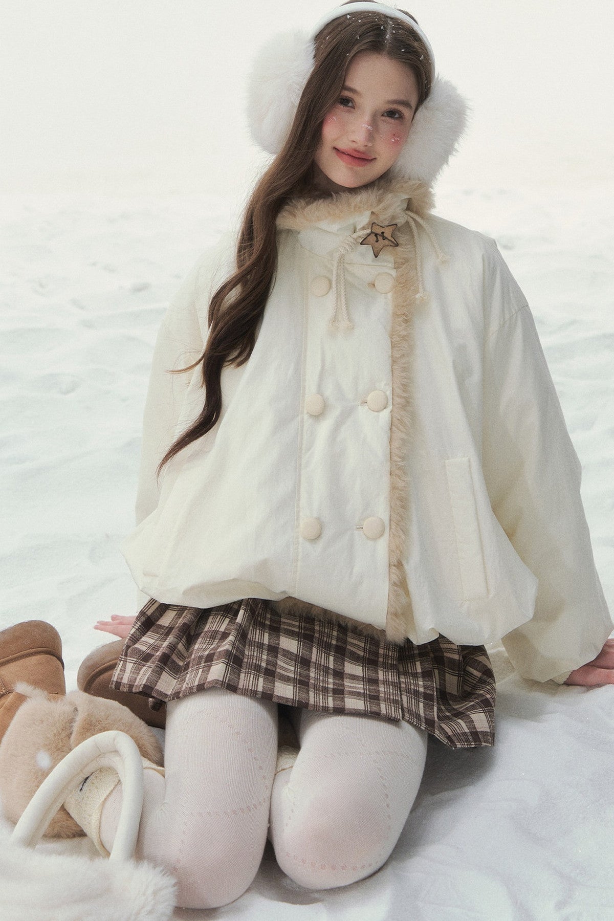 White Birch Double-Breasted Duck Down Jacket