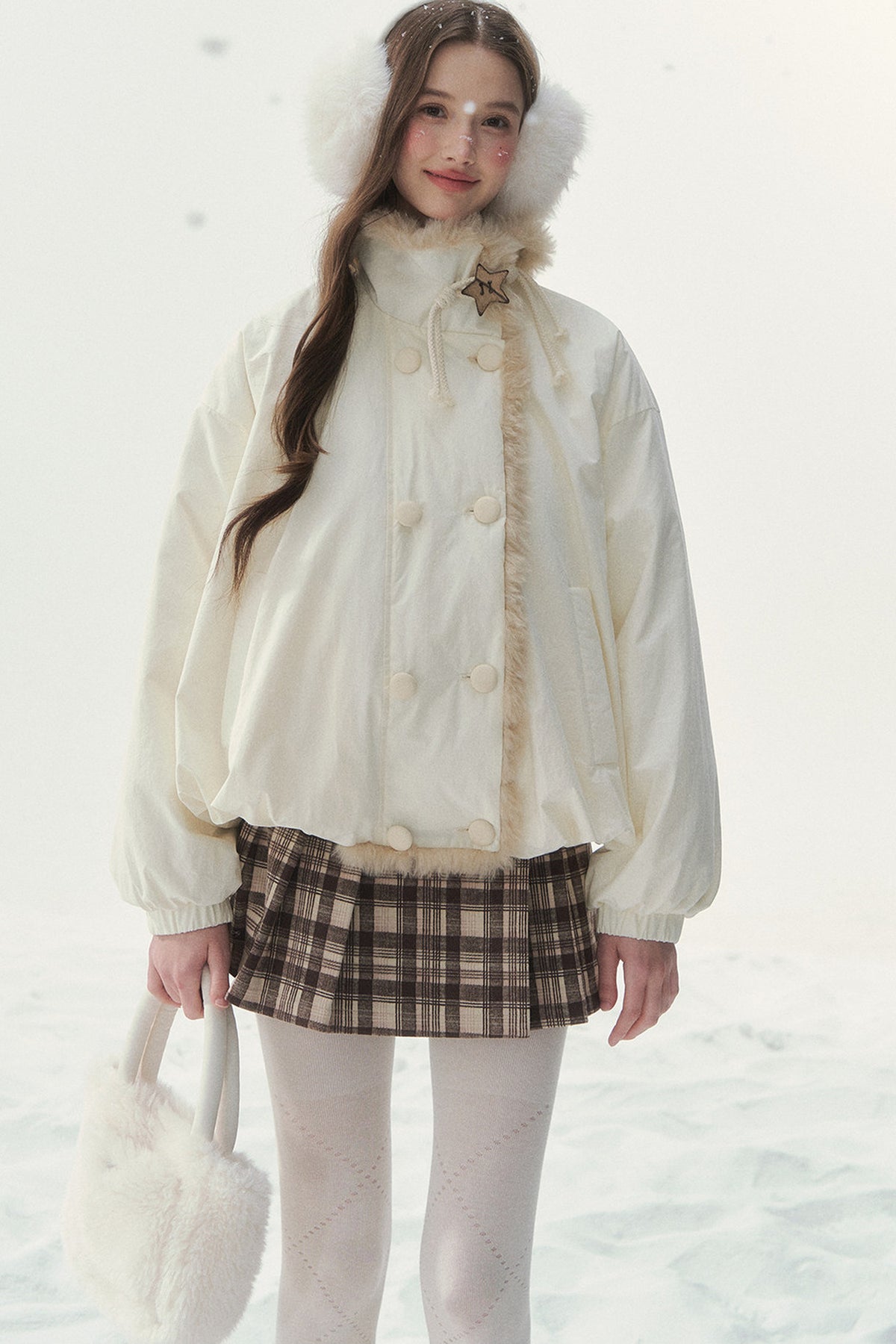 White Birch Double-Breasted Duck Down Jacket
