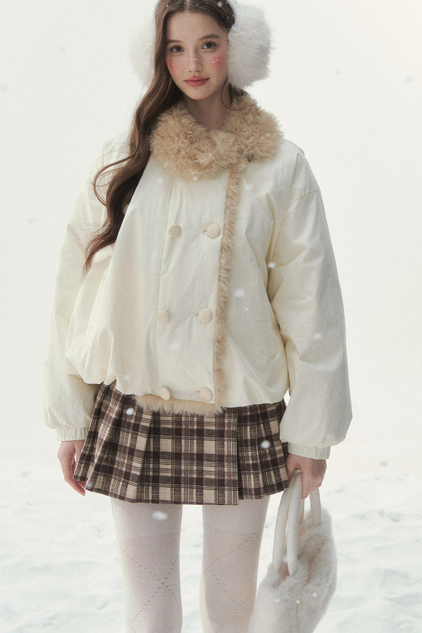 White Birch Double-Breasted Duck Down Jacket
