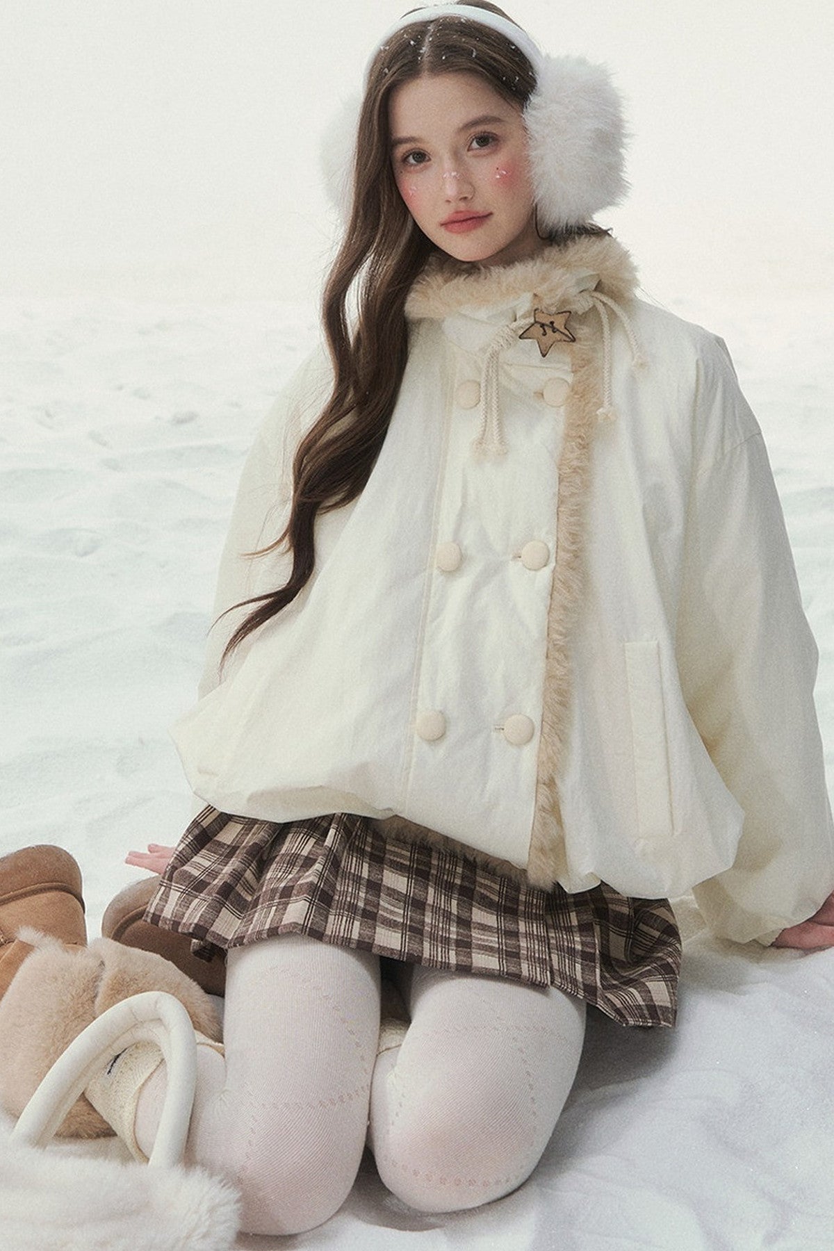 White Birch Double-Breasted Duck Down Jacket