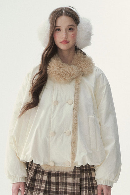White Birch Double-Breasted Duck Down Jacket