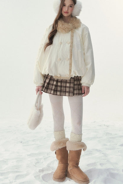 White Birch Double-Breasted Duck Down Jacket