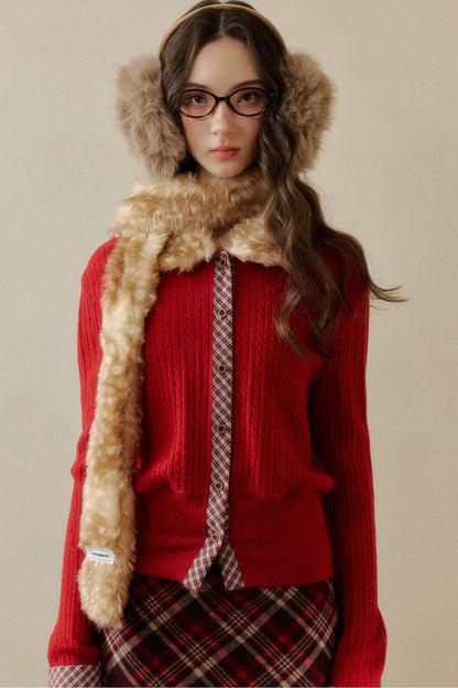 Fluffy Bambi Deer Faux Fur Scarf