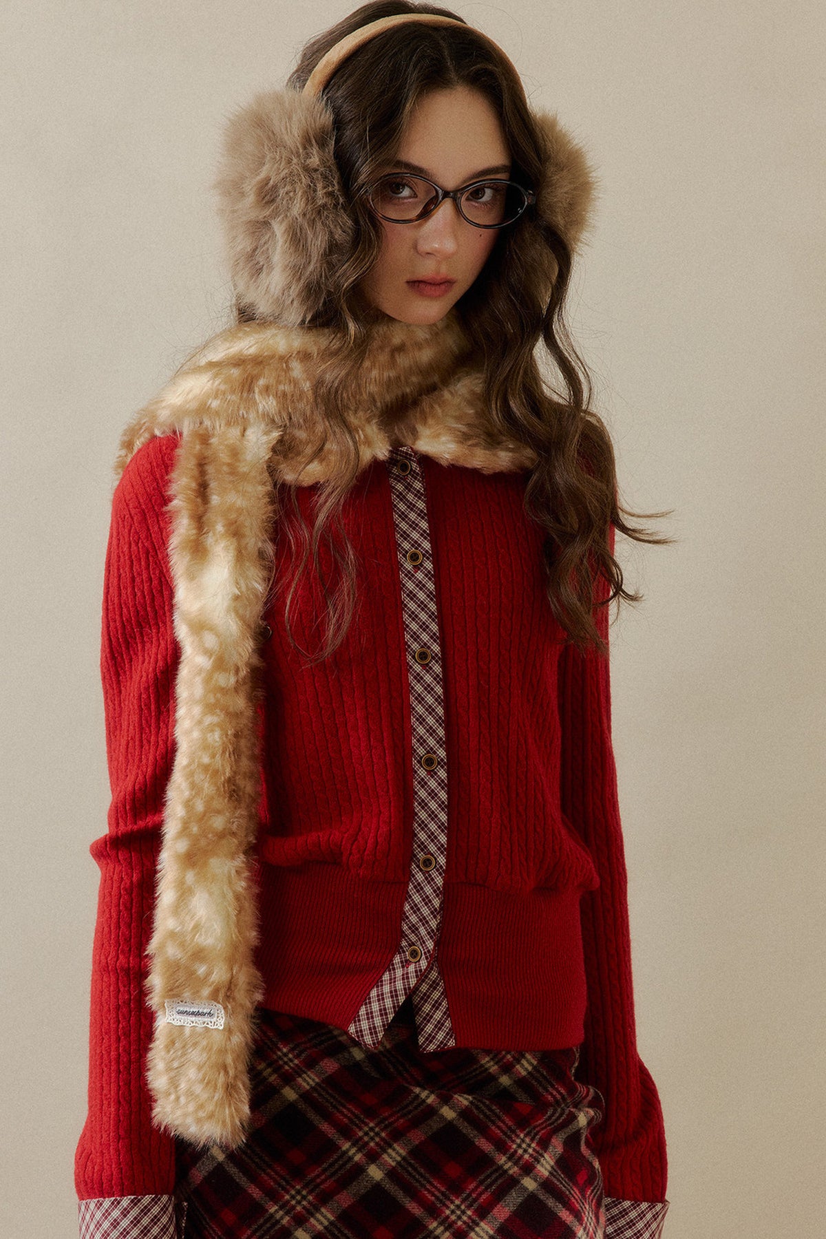 Fluffy Bambi Deer Faux Fur Scarf