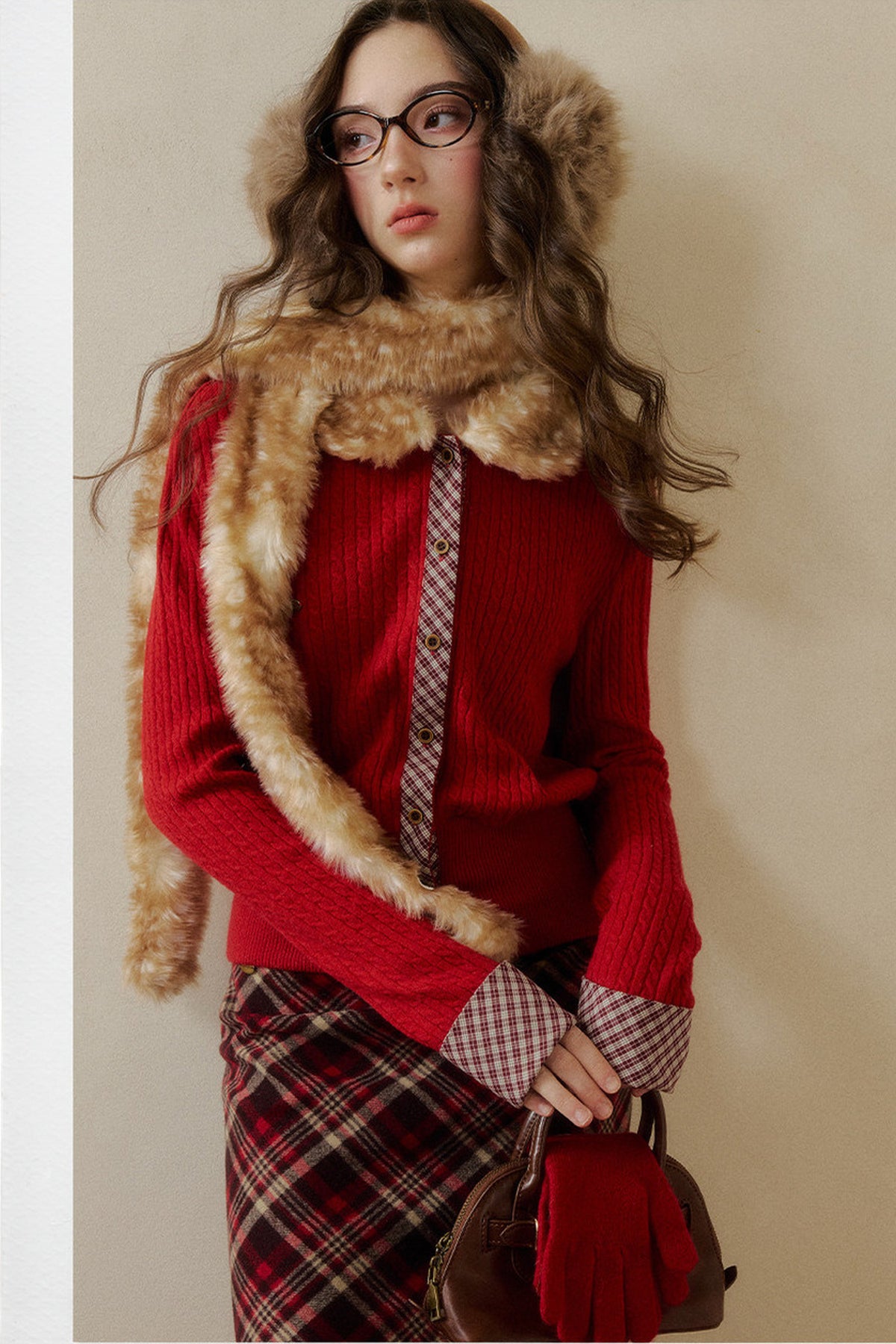 Fluffy Bambi Deer Faux Fur Scarf