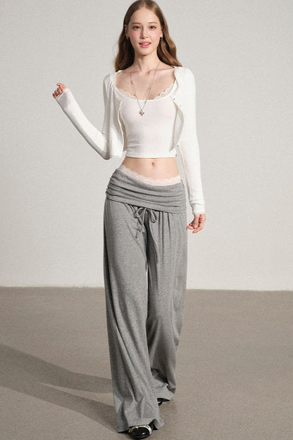 Backless Top and Wide-Leg Pants Set-Up