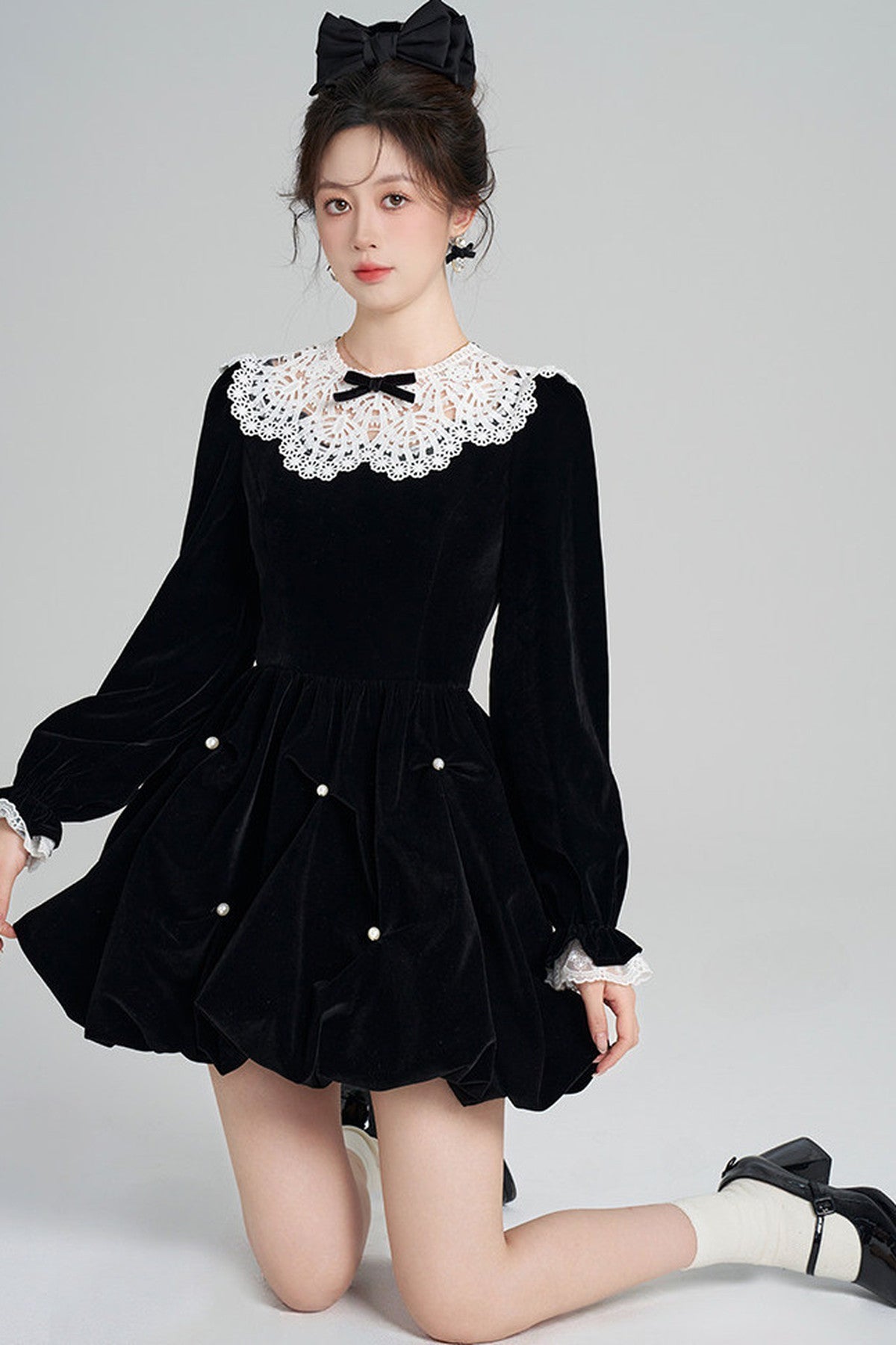 Velvet Bud Lace Dress