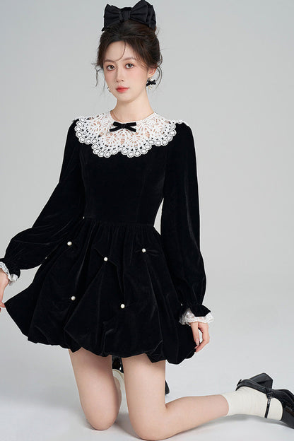 Velvet Bud Lace Dress