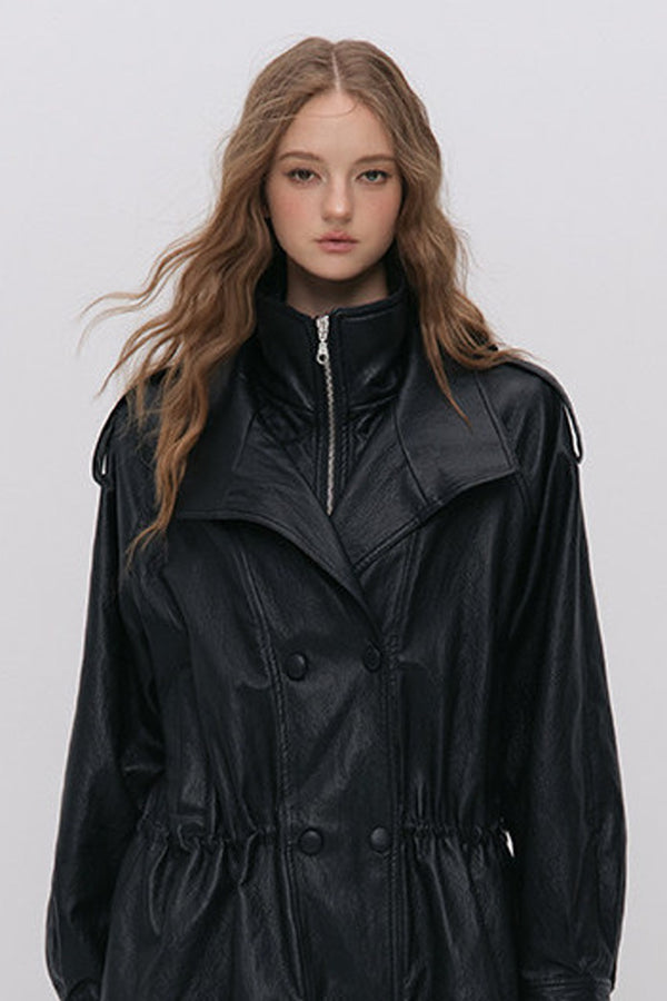 Detachable Down PU Leather Jacket