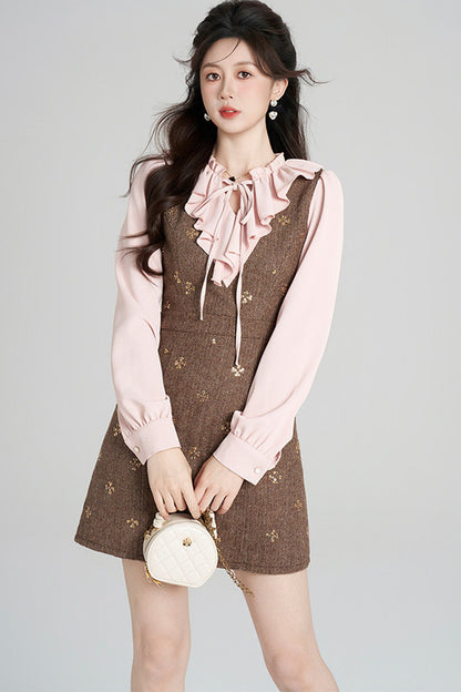 Layered-Look Chanel Style A-Line Dress