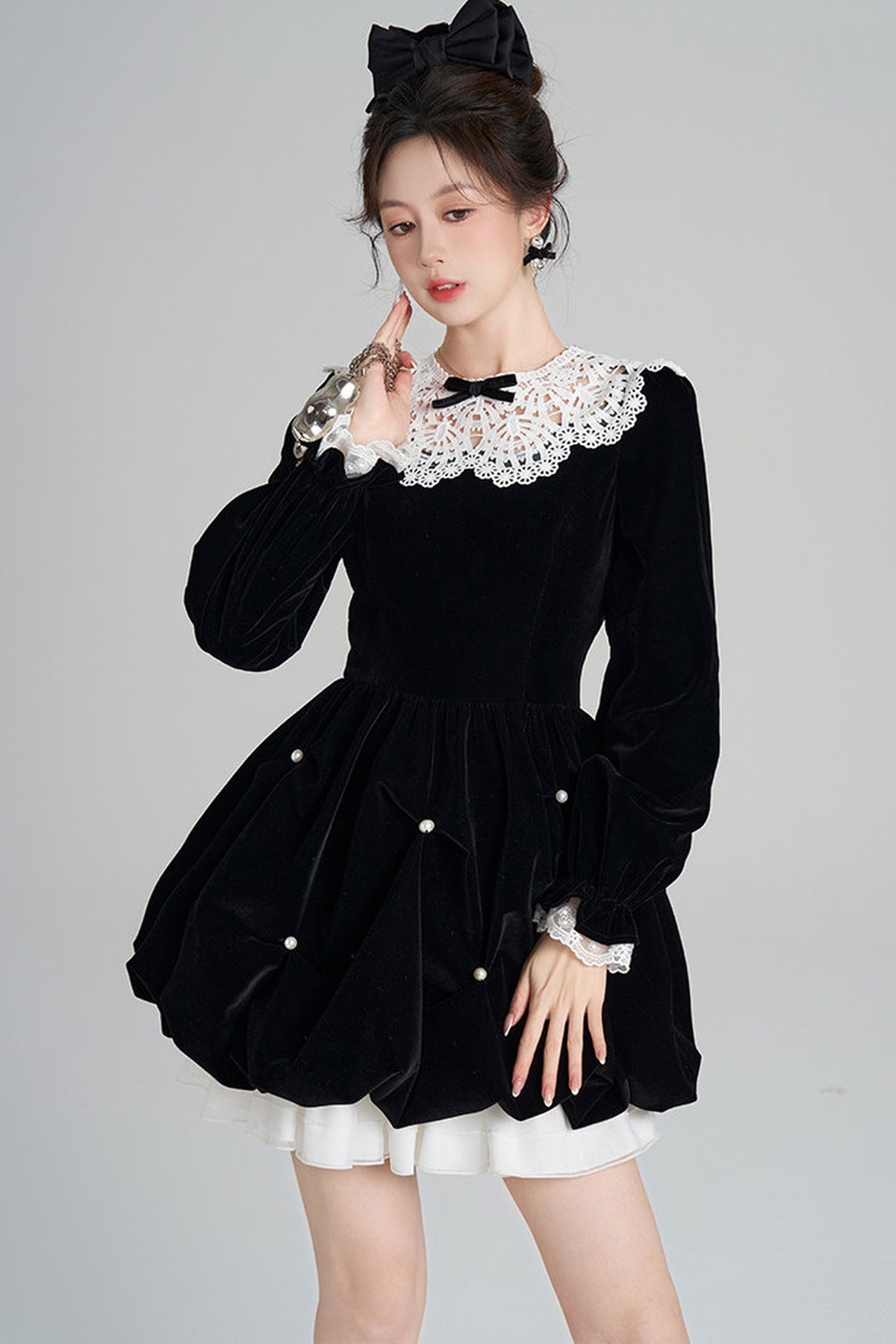 Velvet Bud Lace Dress