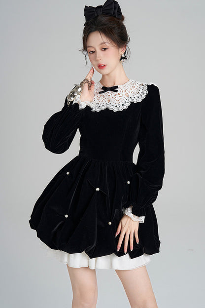 Velvet Bud Lace Dress