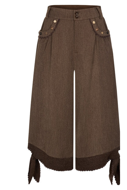 Retro Wide-Leg Cropped Pants