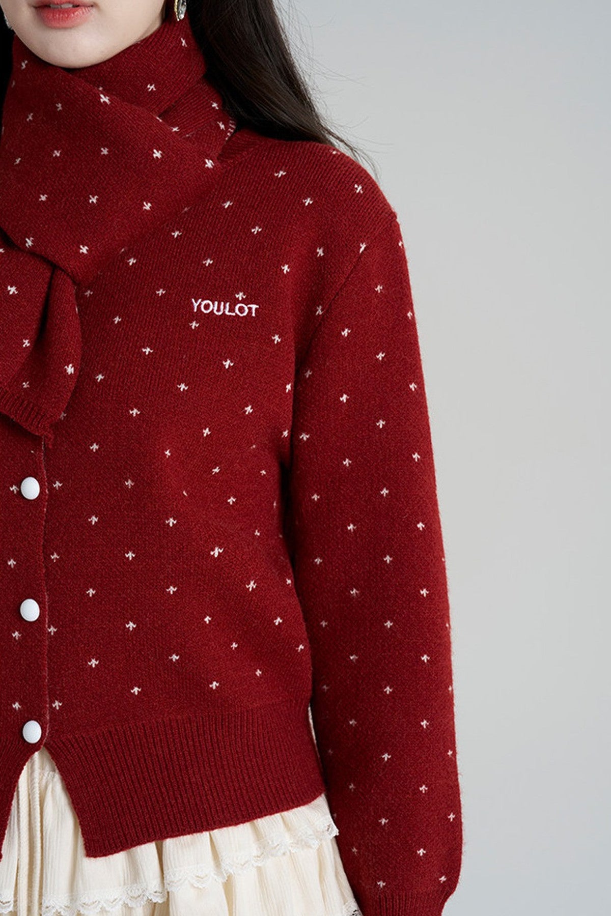 Short Woolen Knit Cardigan