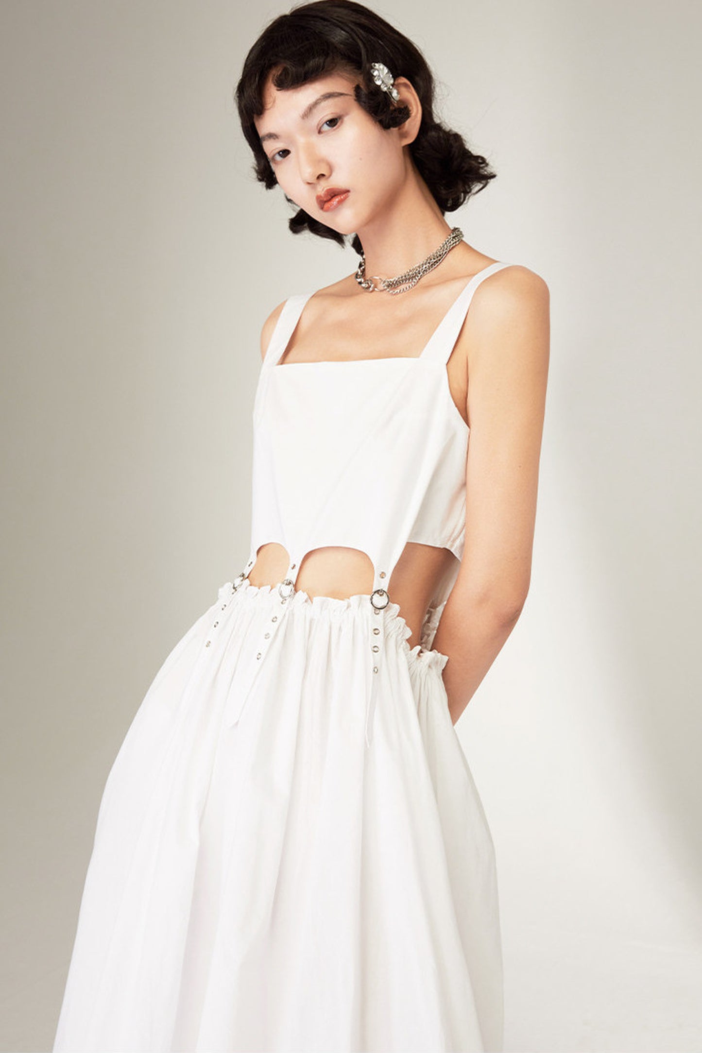 Black Mid-Length Camisole Dress