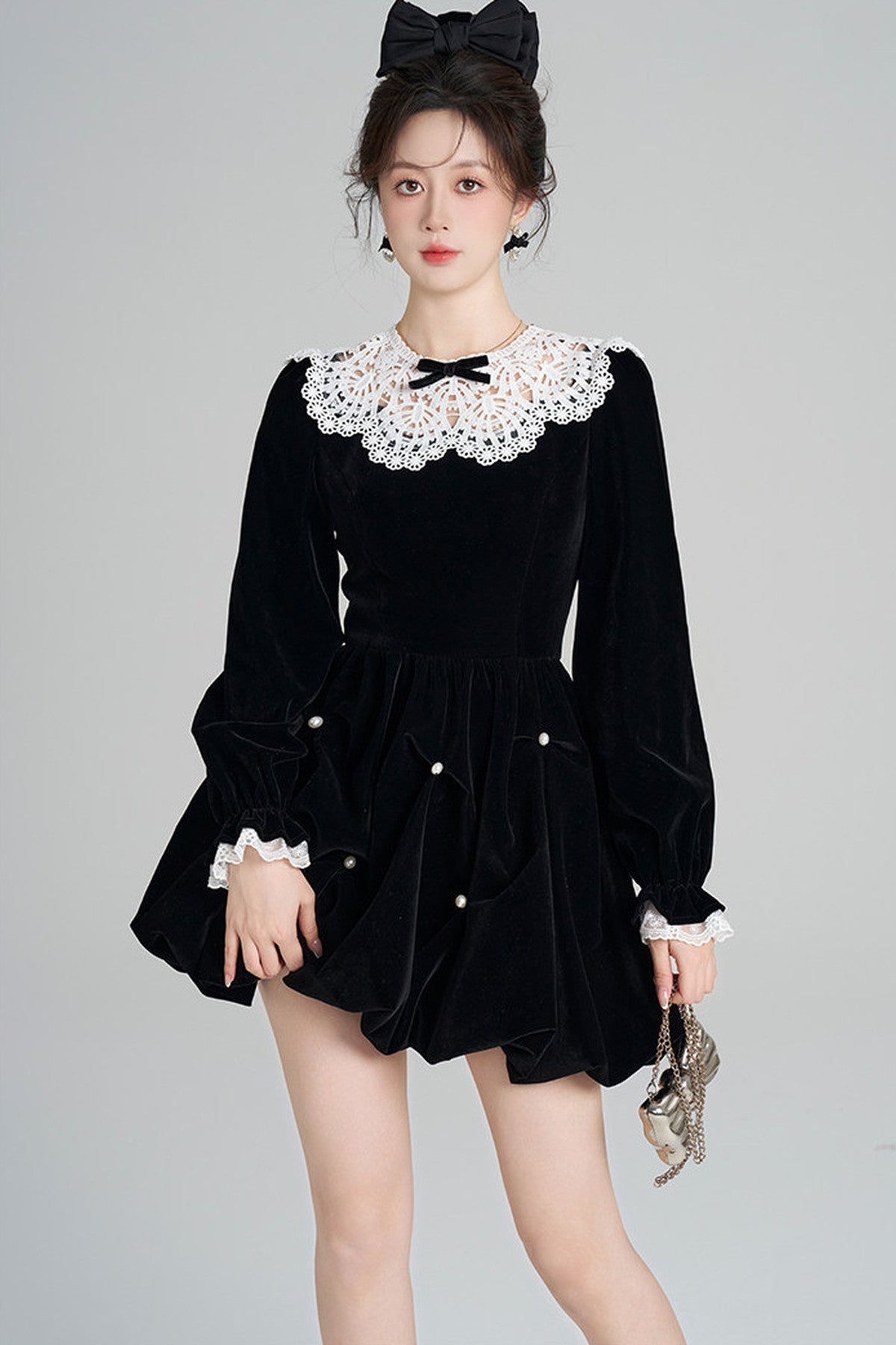 Velvet Bud Lace Dress